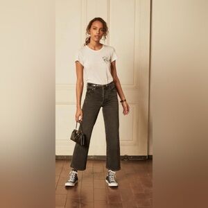 Free People BOYISH jeans The Mikey Moonstruck sz 25 black wash NWOT